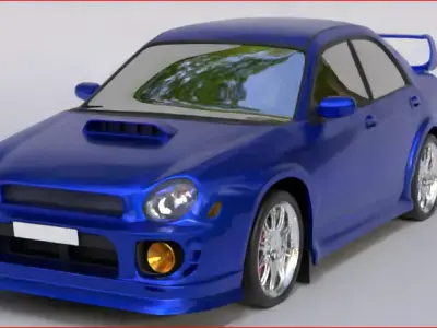 Subaru Rally Car Low-poly 3D model