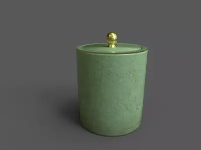 A Celadon Tea Caddy with a Crackle Finish Free 3D model