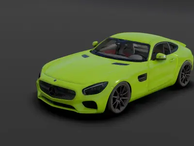 Mercedes AMG GT  Low-poly 3D model