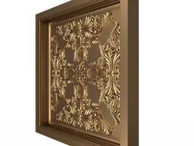 Carved Ceiling Tile 08 Low-poly 3D model