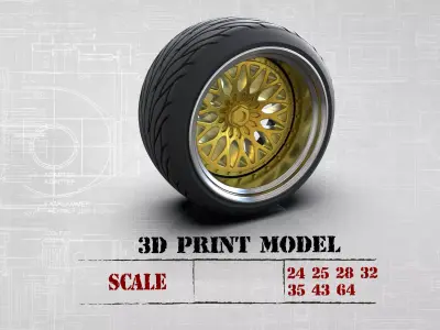artRims and tires for diecast and scale models 3D print model