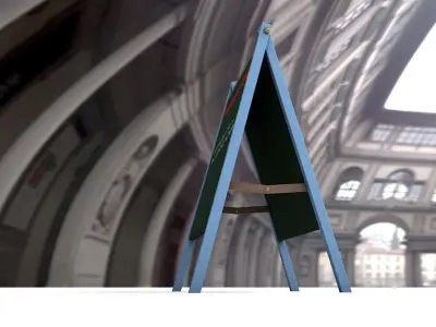 Folding advertising board to stand on Free 3D model