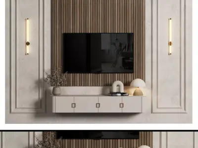 TVWALL024 tv wall unit 3D model