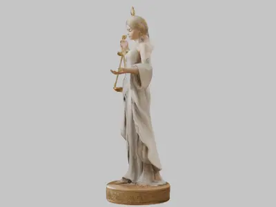 Justice Sci-Fi Statue 3D Model Low-poly 3D model