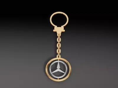 Mercedes-Benz Rotating Logo Keychain 3D print model