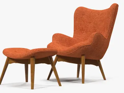 Grant Featherston Contour Style Chair Orange 3D model
