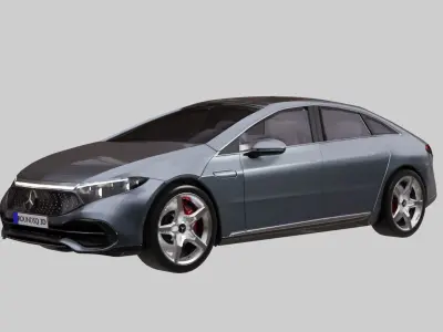 Mercedes Benz EQS 2021  Low-poly 3D model