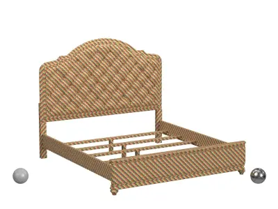 Beaumont Lane Traditiona Upholstered King Bed in Mahogany v2 3D model