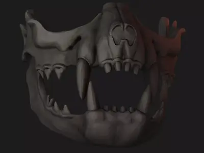 Tiger Skull Mask 3D Printable 3D print model