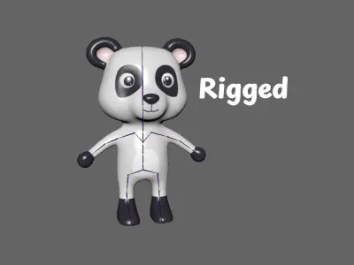 High-Quality 3D Cute Panda - Animated for Games Low-poly 3D model