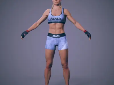 Female Character - Liz - MMA Low-poly 3D model