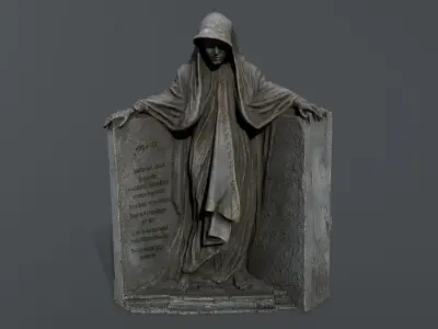 Dark statue Low-poly 3D model