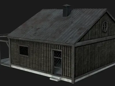Wooden Village House Free low-poly 3D model
