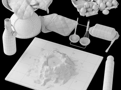 Kitchen decorative set 3D model