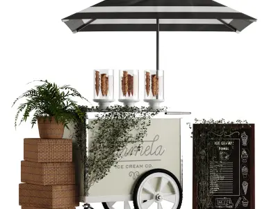 ice cream cart 3D model