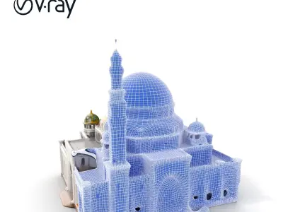 Ornate Mosque Architecture Model Pack Low-poly 3D model