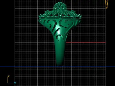 Women Stone Rings Diamond 3D print model 9