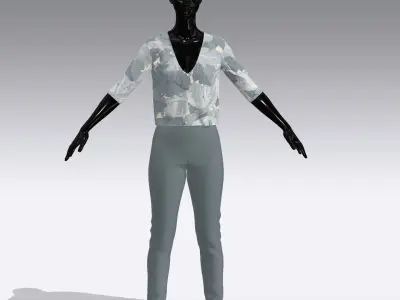 Female Cloth Dress Low-poly 3D model