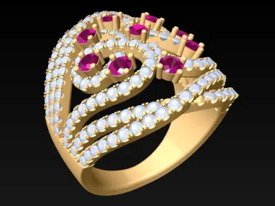 Diamond Ring - Womens Rings - N3511 3D print model