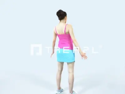 Dream J Animated Rigged Sports Woman Low-poly 3D model