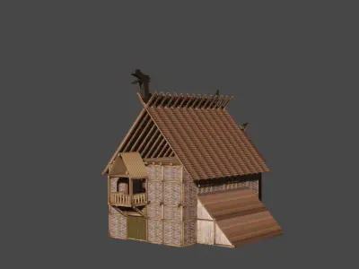 Viking Low Poly Caban Free low-poly 3D model