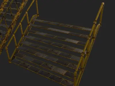 Metal Stairs Pack Low-poly 3D model