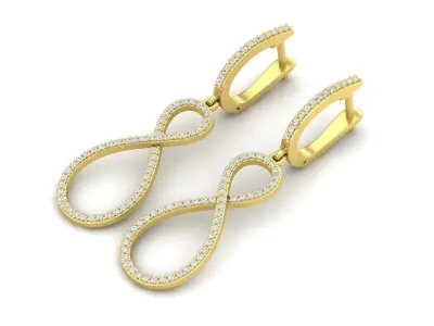 AV 471 Ladies Infinity Style Long Dangling Drop Earrings 3D print model