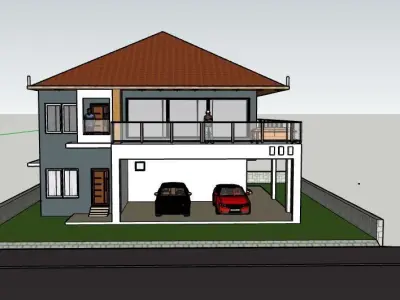 DOUBLE STORY DUPLEX EXTERIOR DESIGN  3D model