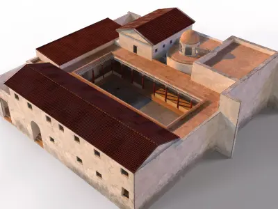 Maison de la Rotonde  Carthage Hill of the Odeon Low-poly 3D model