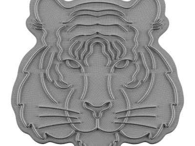 Tiger Neon Sign 3D model