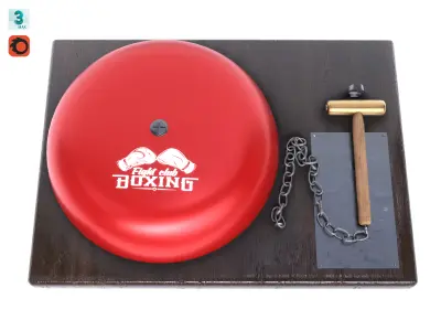 Boxing Ring Gong Bell  Low-poly 3D model