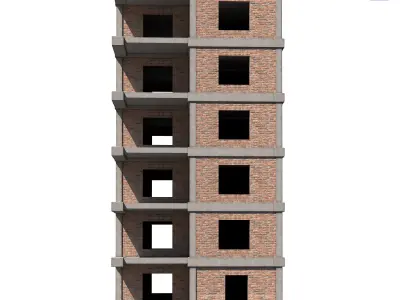 half-finished building Low-poly 3D model purchase