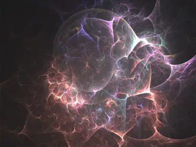 Fractal abstract lights background set 3D model