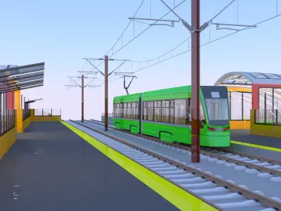 Stadler tram stop V 3D model