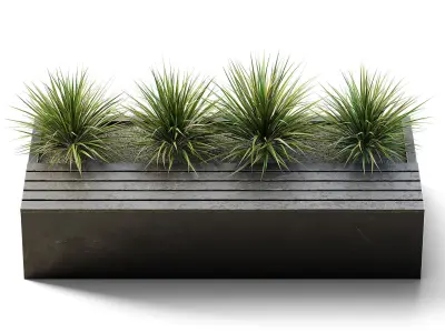 Planter Bench Low-poly 3D model