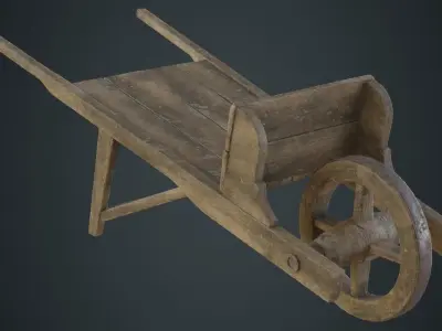 Wheelbarrow 2B Low-poly 3D model