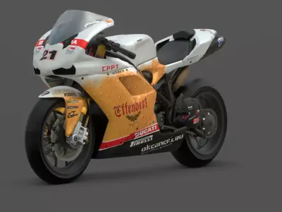 Ducati 1098R 2012 High-Detail Racing Bike 3D Model Low-poly 3D model
