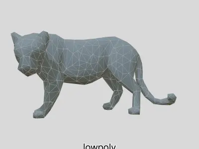 Realistic Leopard 3D Model with High-Quality Texture Low-poly 3D model