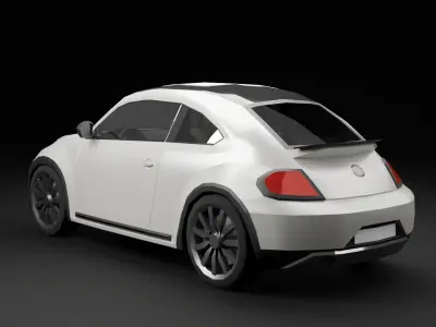 Volkswagen Beetle lowpoly Low-poly 3D model