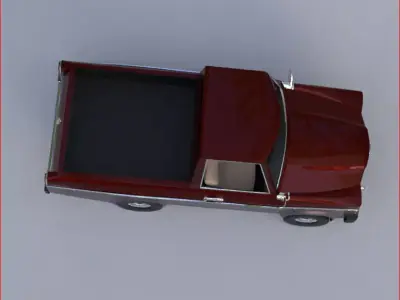 80 s carton pick-up Low-poly 3D model