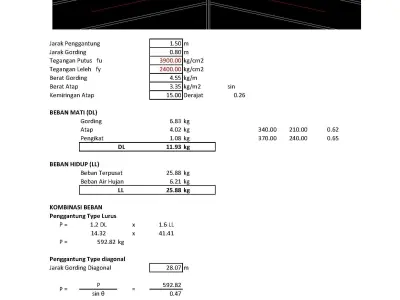 Analisa Struktur Bangunan Baja Dengan MS Excel 3D model