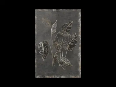 Botanical Canvas Wall Art Low-poly 3D model