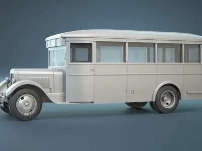 ZIS-8 Bus High-Poly 3D model