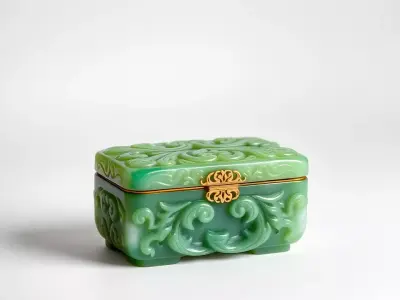 Emerald Ornate Box model pack Low-poly 3D model