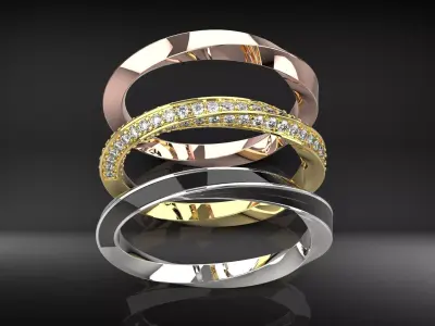 twist rings size J L M N O P 3D print model