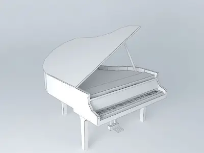 A Piano white 3D model