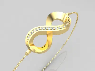 Bracelet B2 The luxury female bracelet with gem 3D print model