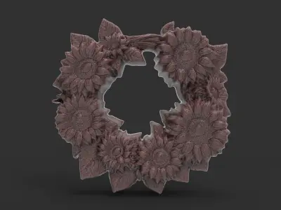 sunflower wall decor  3D print model