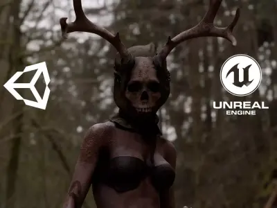 The Damned witch game character for Horror and Fantasy games Low-poly 3D model