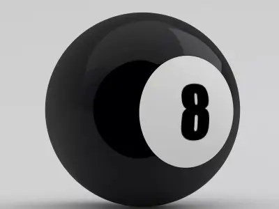 Pool Snooker Ball 8 3D model